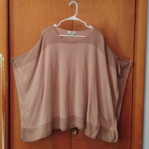 Two-tone Brown sweater, poncho style L/XL